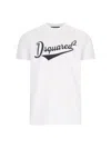 Dsquared2 White T-shirt With Logo Print On The Front In Cotton Man In White