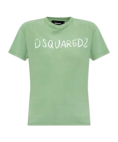 DSQUARED2 DSQUARED2 WHITE FADE JUST RIGHT FIT HANDWRITTEN LOGO T-SHIRT