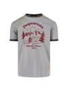 Dsquared2 Vintage Print Relaxed-fit T-shirt With Contrasting Trim In Light Grey