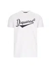 Dsquared2 White T-shirt With Logo Print On The Front In Cotton Man In White