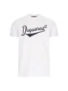 Dsquared2 White T-shirt With Logo Print On The Front In Cotton Man