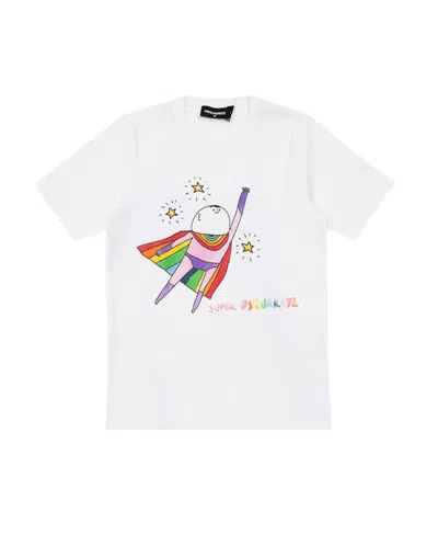 Dsquared2 Kids' Logo T-shirt In White