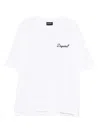 Dsquared2 Men White T-shirt With Embroidered Logo On The Chest In Cotton Man In White