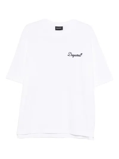 Dsquared2 White Cotton T-shirt With Logo