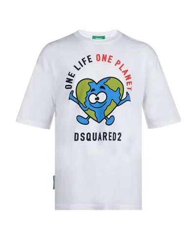 Dsquared2 Man T-shirt White Size Xxl Cotton