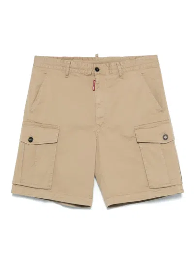 Dsquared2 Logo-tag Cargo Shorts In Brown
