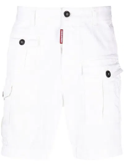 Dsquared2 Logo-tag Chino Shorts In Weiss