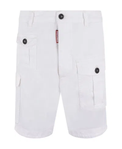 Dsquared2 Logo-tag Chino Shorts In White