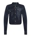 Dsquared2 Logo-tag Cropped Denim Shirt In Black