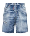 Dsquared2 Logo-tag Distressed Denim Shorts In White