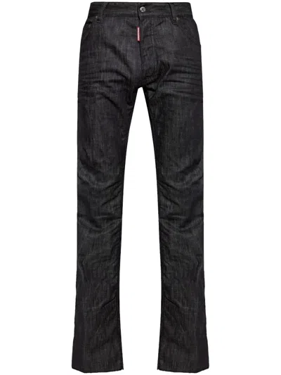 Dsquared2 Logo-tag Jeans In Black