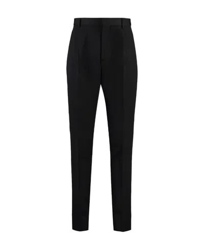 Dsquared2 Logo-tag Straight-leg Tailored Trousers In Black