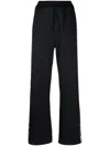 Dsquared2 Logo Tape Wide-leg Track Pants In Black