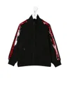 Dsquared2 Logo Tape Zip-up Sweatshirt In Black