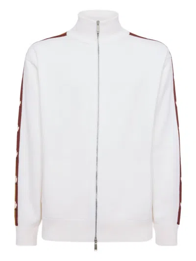 Dsquared2 Logo-tape Zip-up Sweatshirt In White