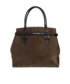 Dsquared2 Twin Leather-trimmed Suede Shoulder Bag In Green