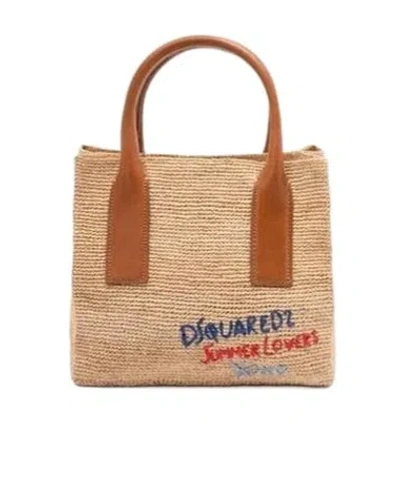 Dsquared2 Logo Tote Bag In Nude
