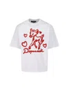 Dsquared2 White Logo Printed Cotton T-shirt In White