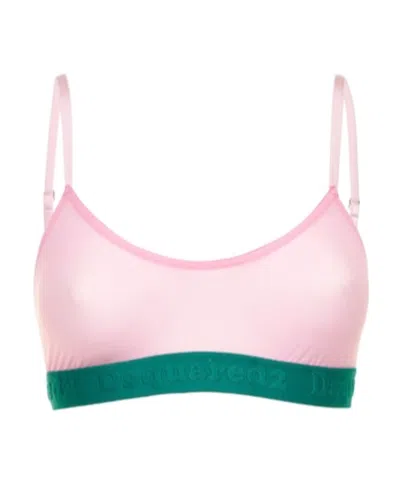 Dsquared2 Logo Tulle Bra Underwear In Pattern