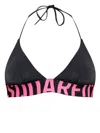 Dsquared2 Logo-underband Bikini Top In Black