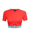 Dsquared2 Logo-underband Cropped T-shirt In Orange