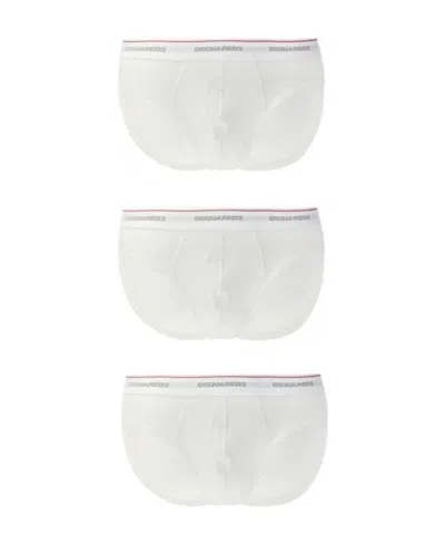 Dsquared2 Logo Underwear 3-piece Suit In White
