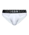 Dsquared2 Cotton Icon Slip With Logoed Waistband In White