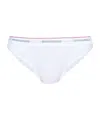 Dsquared2 Stretch Cotton Brazilian Slip With Logoed Waistband In White