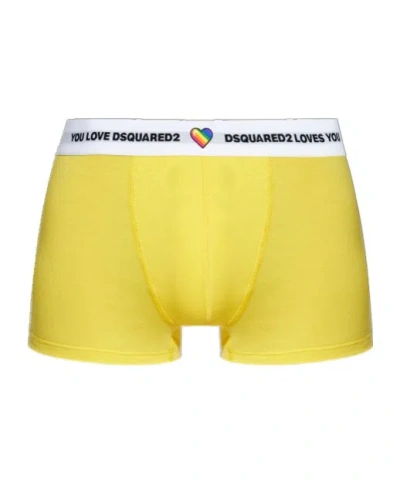 Dsquared2 Logo Underwear In Yellow