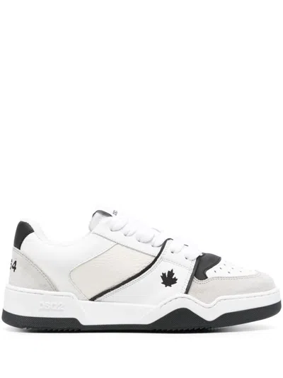 Dsquared2 Logo Velour Sneakers In White