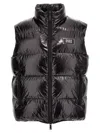 Dsquared2 Quilted High-neck Sleeveless Logo Jacket In Black