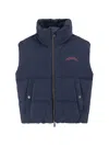 Dsquared2 Quilted Sleeveless Puffer Jacket With Heritage Lining In Blue