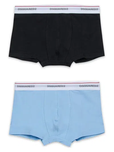 Dsquared2 Kids' Logo-waistband Boxers (pack Of Two) In Blue