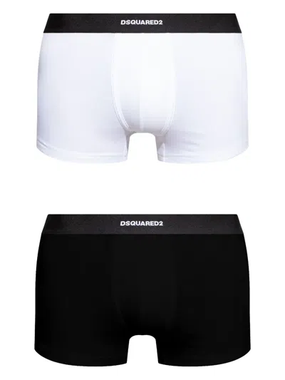 DSQUARED2 LOGO-WAISTBAND BOXERS (PACK OF TWO)