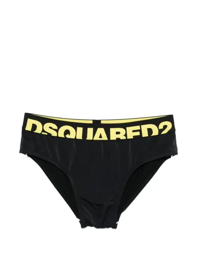 Dsquared2 Logo Waistband Briefs In Black