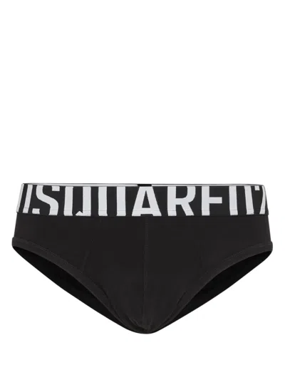 Dsquared2 Logo-waistband Briefs In Black