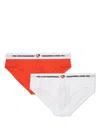 Dsquared2 Logo-waistband Briefs (pack Of Two) In Orange