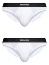 Dsquared2 Logo Waistband Two-pack Briefs In White