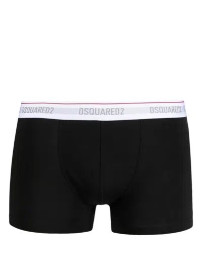 Dsquared2 Logo-waistband Cotton Boxers In Black