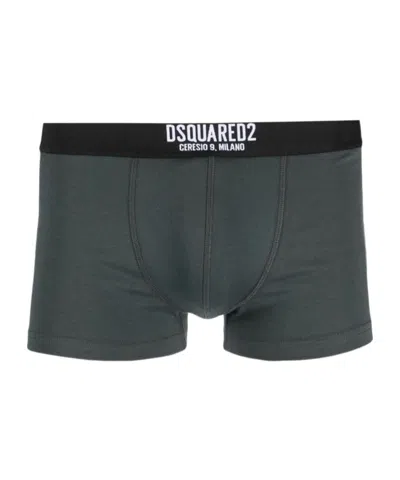 Dsquared2 Logo-waistband Cotton Boxers In Grey
