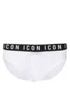 Dsquared2 Logo-waistband Cotton Briefs In White