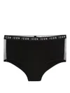 Dsquared2 Logo-waistband Mesh-panelled Brief In Black
