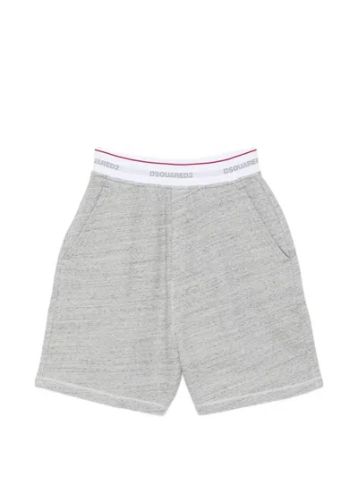 Dsquared2 Logo Waistband Shorts In Gray