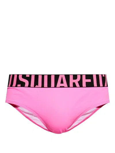 Dsquared2 Logo-waistband Swimming Trunks In Pink