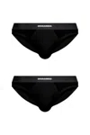 Dsquared2 Logo Waistband Two-pack Briefs In Black