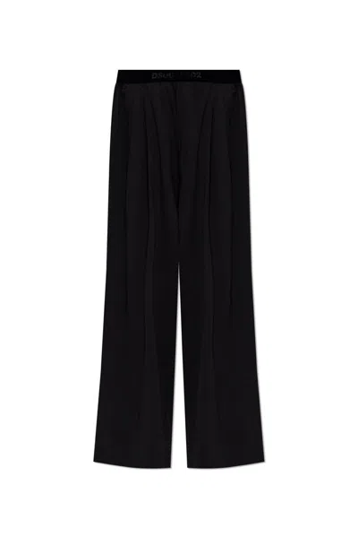 Dsquared2 Cotton Straight-leg Trousers In Black