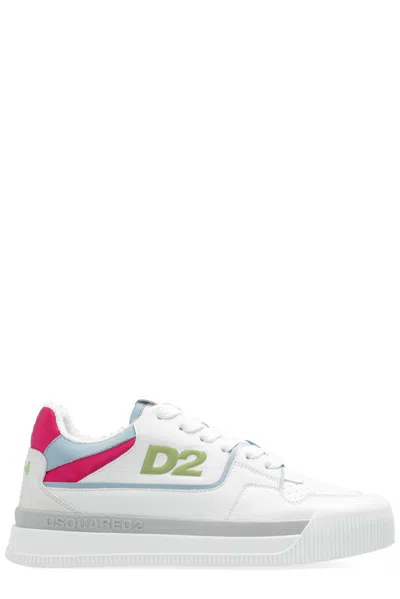 Dsquared2 New Jersey Leather Sneakers In White