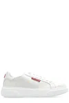 Dsquared2 Calfskin Sneakers With Perforated Round Toe In White