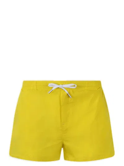 Dsquared2 Man Swim Trunks Yellow Size 26 Polyamide, Elastane