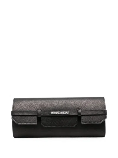 Dsquared2 Logo-appliqué Clutch Bag In Black